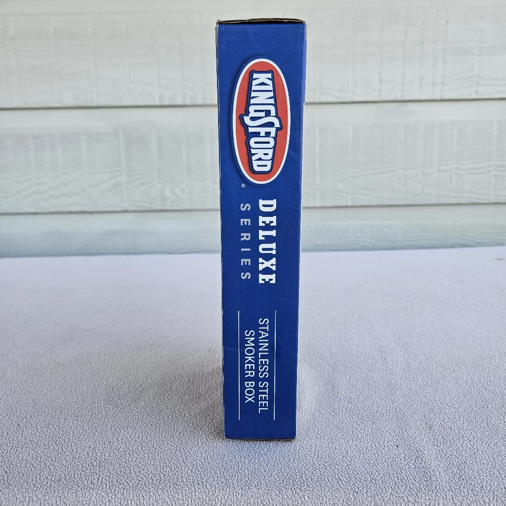 KingsFord Deluxe Series Stainless Steel Smoker Box for Grill Lid Stainless Steel